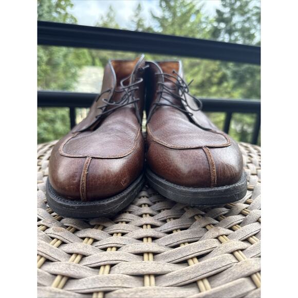 Allen Edmonds Worthingtons Cognac Brown Pebbled Leather Chukka Ankle Boots 15D - Picture 10 of 16